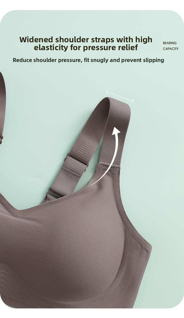 Jelly-like bra for women, seamless, wire-free, plus size, push-up, lift, supports side breast tissue, prevents sagging.