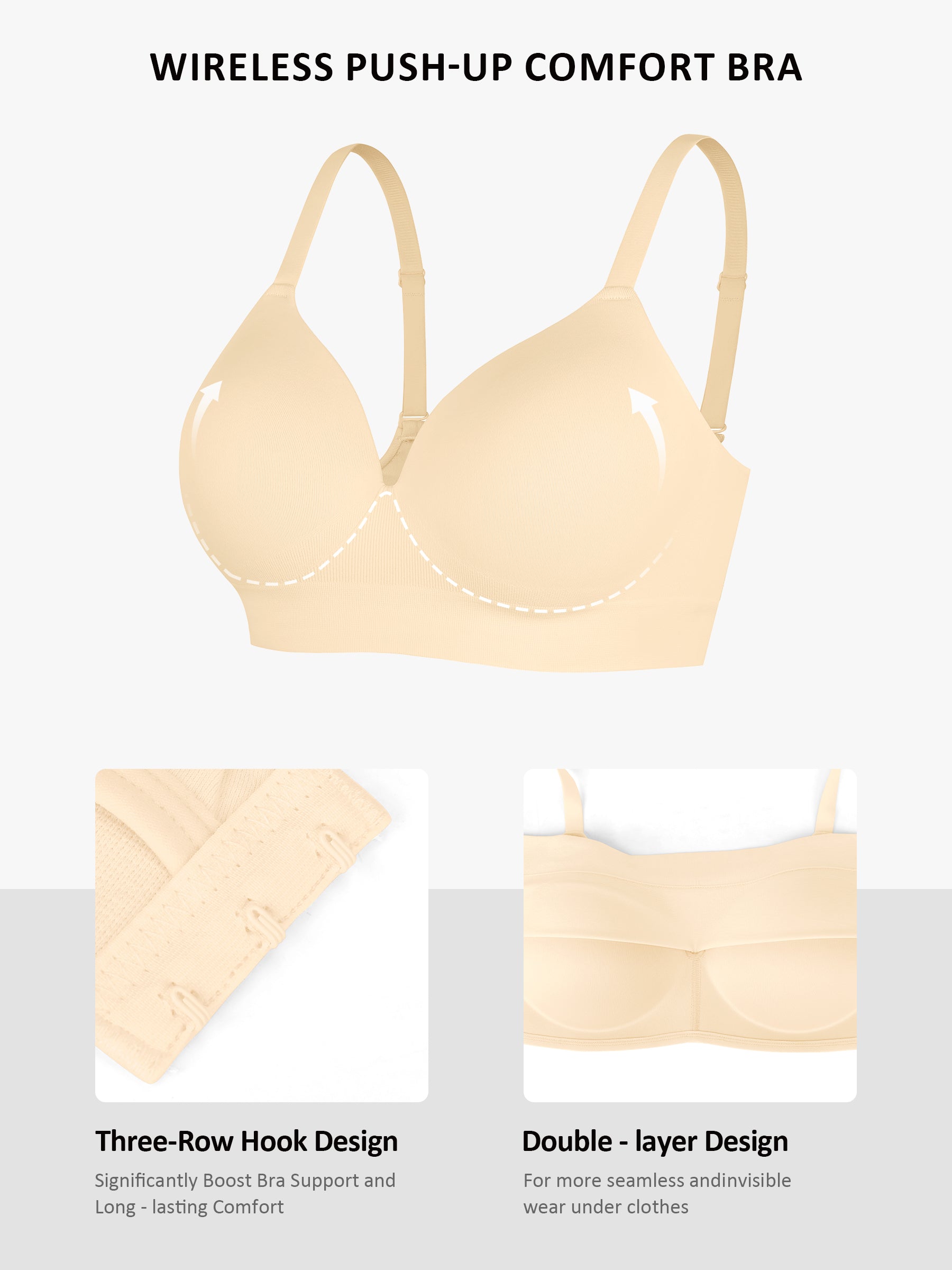 Neonwears Wireless Push-Up Seamless Full Coverage Bra Bundle