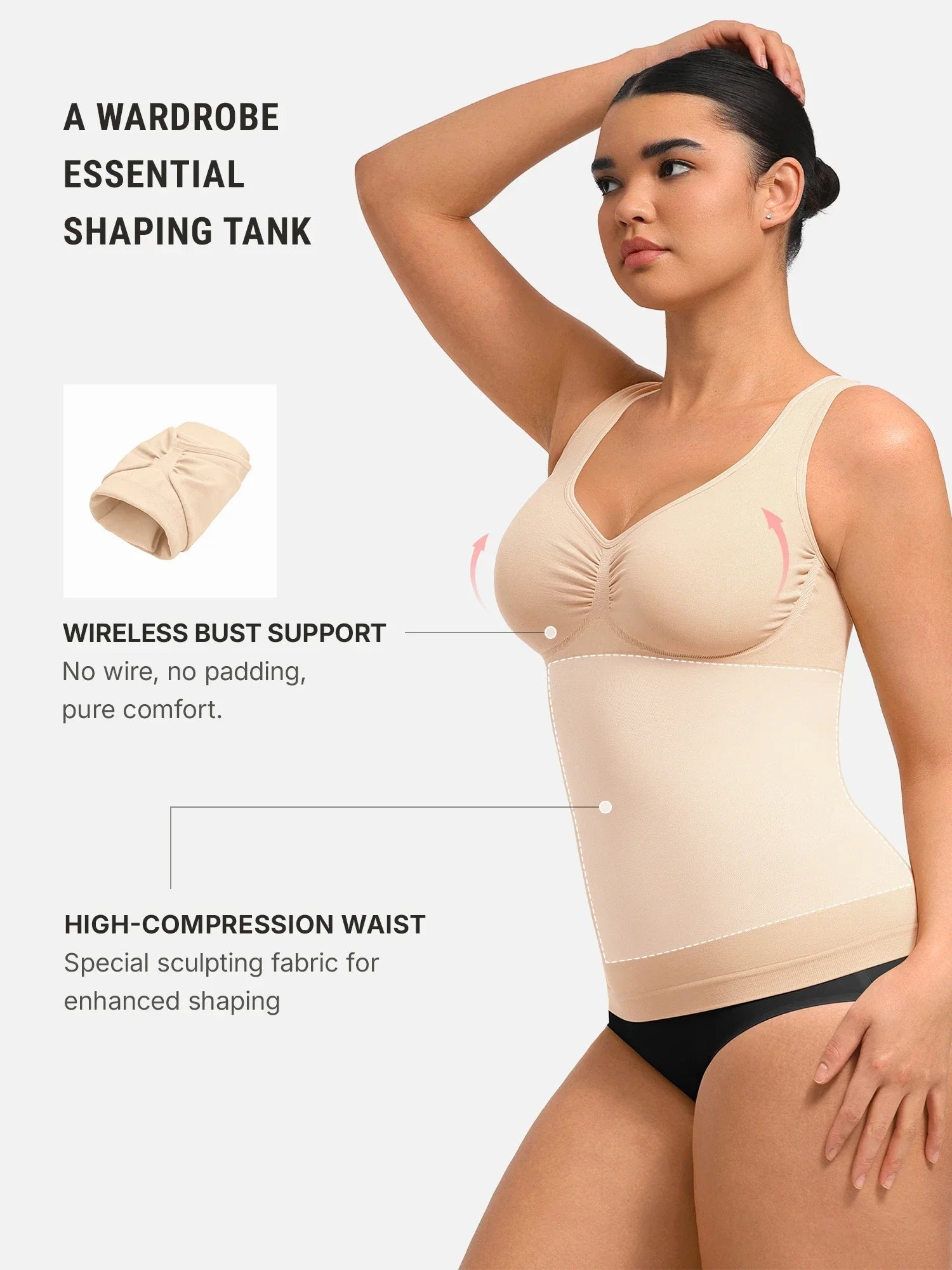 Neonwears Bust Support Waist and Abdomen Control Shape  Wide Straps Tank Top