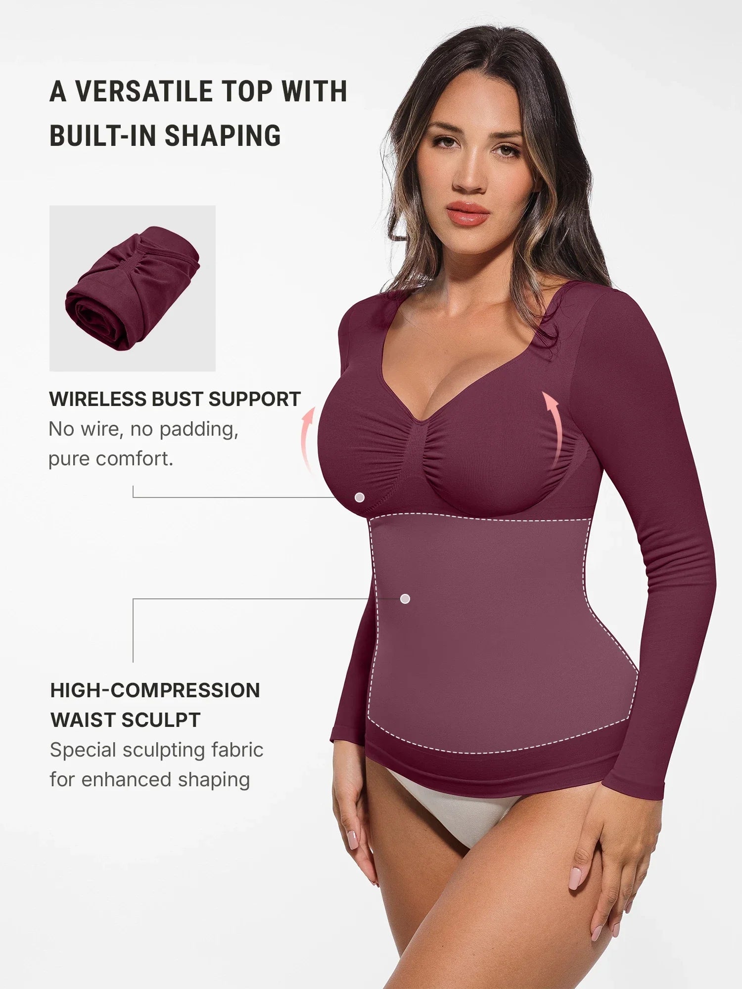 Neonwears Seamless Long-Sleeve Everyday Shaper Top