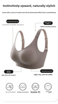 Jelly-like bra for women, seamless, wire-free, plus size, push-up, lift, supports side breast tissue, prevents sagging.