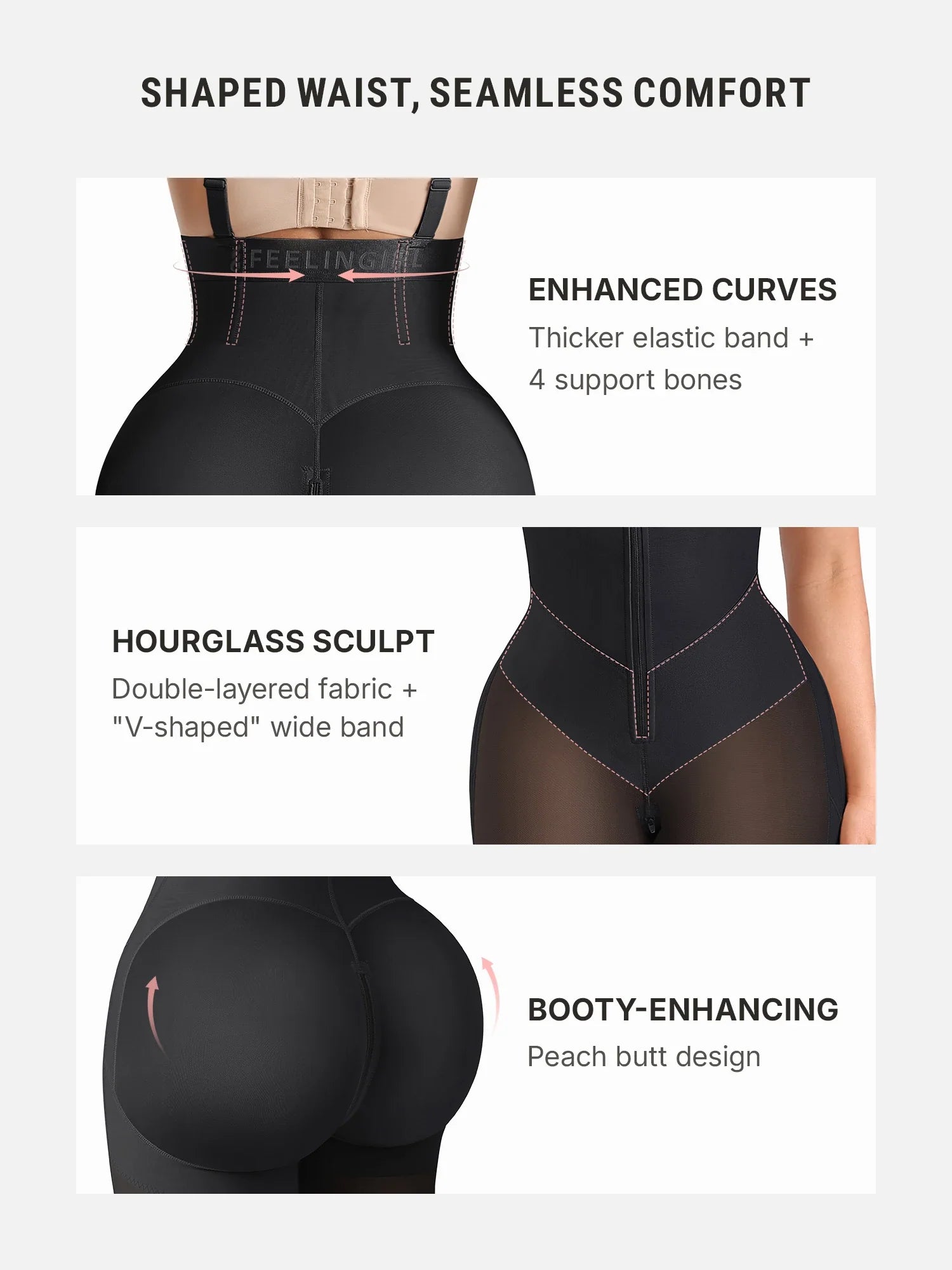 Neonwears Wide V-neck Belt High-Waist Shaping Shorts