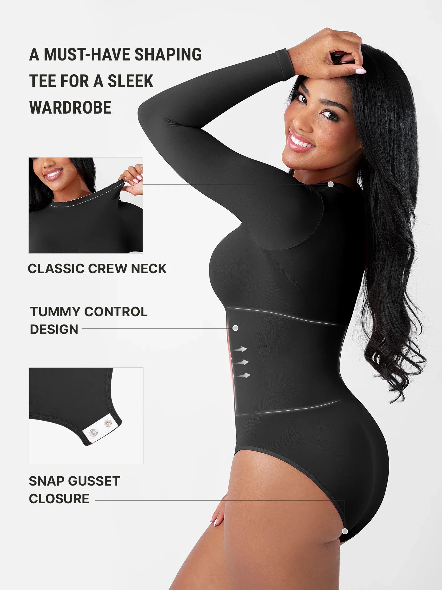 Neonwears Seamless Ultra-Soft Crew Neck Bodysuit