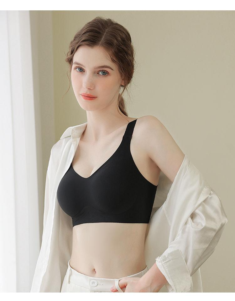 Jelly-like bra for women, seamless, wire-free, plus size, push-up, lift, supports side breast tissue, prevents sagging.