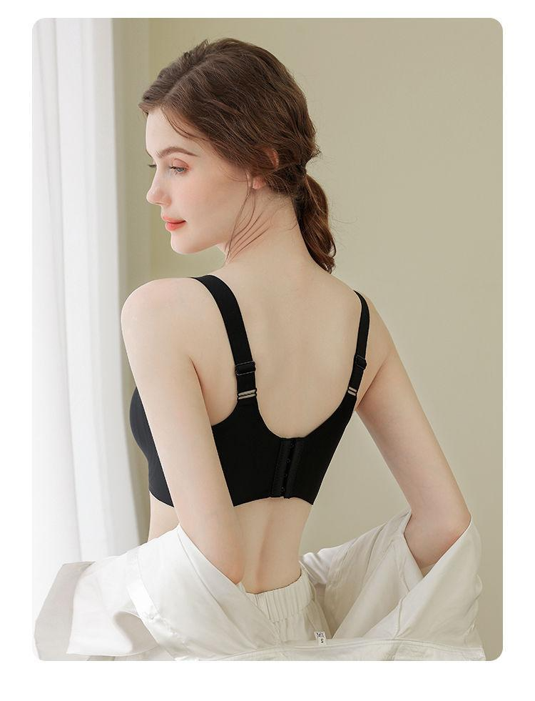 Jelly-like bra for women, seamless, wire-free, plus size, push-up, lift, supports side breast tissue, prevents sagging.