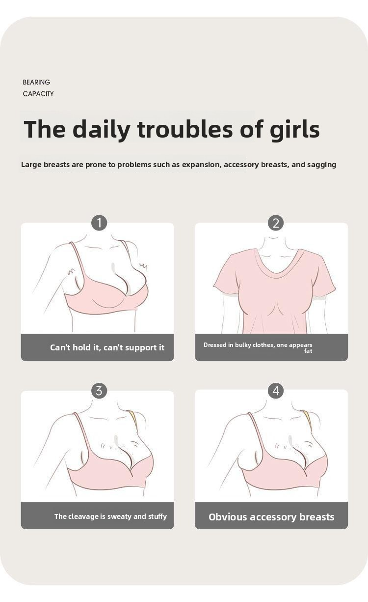 Jelly-like bra for women, seamless, wire-free, plus size, push-up, lift, supports side breast tissue, prevents sagging.