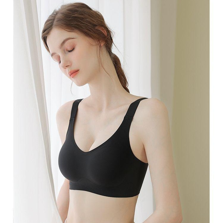 Jelly-like bra for women, seamless, wire-free, plus size, push-up, lift, supports side breast tissue, prevents sagging.