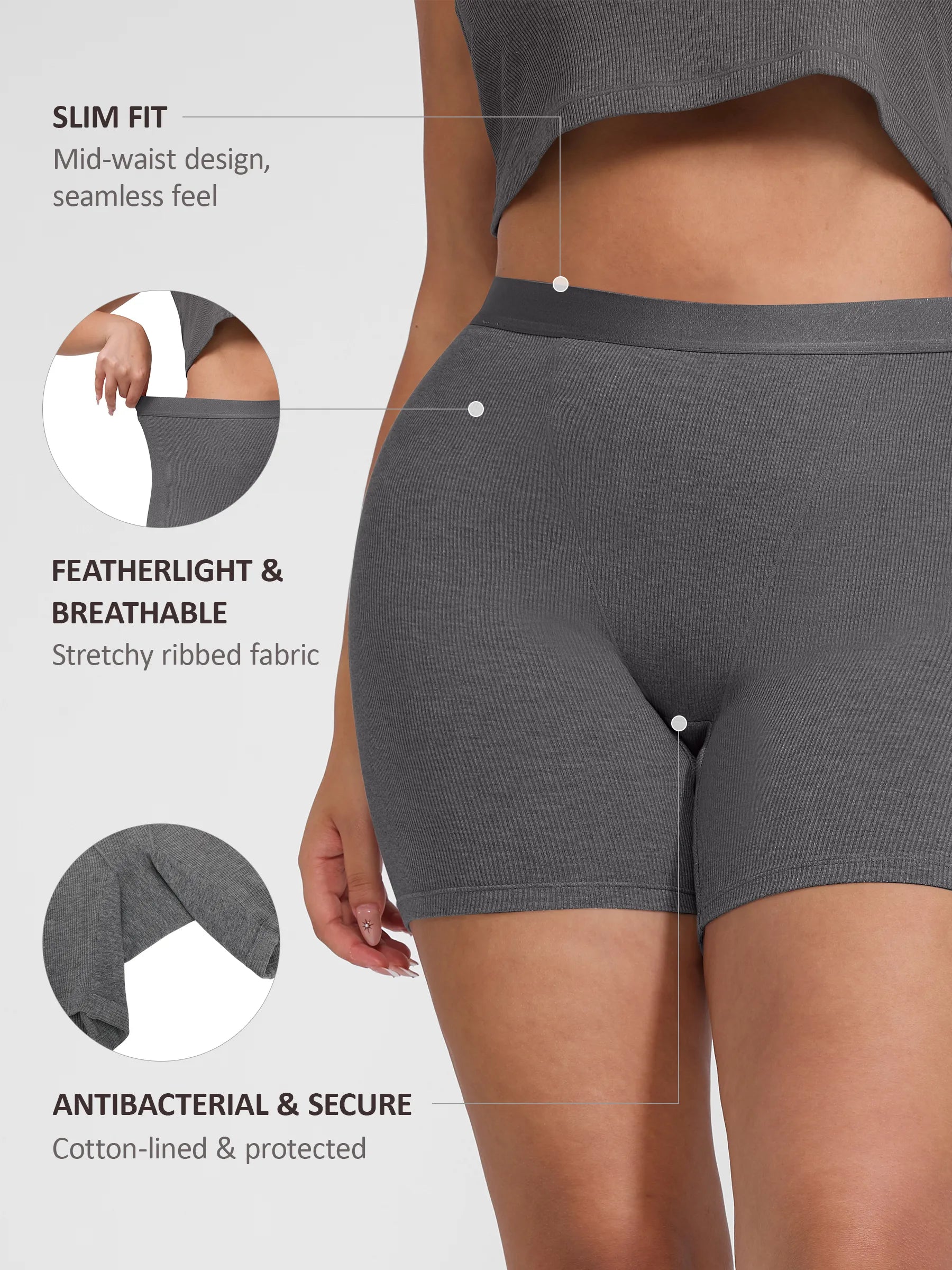 Neonwears Comfortable Stretchy Mid-Waist Boxer Shorts