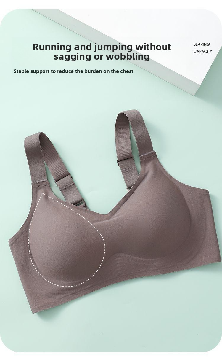 Jelly-like bra for women, seamless, wire-free, plus size, push-up, lift, supports side breast tissue, prevents sagging.