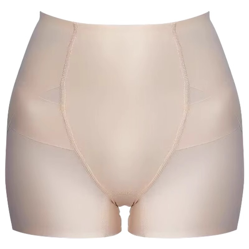 Women's Ice Silk Seamless High-Waisted Boyshorts, Hip Lifting & Hip Slimming, Graphene Breathable Safety Shorts with Pure Cotton Crotch