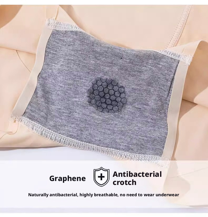 Women's Ice Silk Seamless High-Waisted Boyshorts, Hip Lifting & Hip Slimming, Graphene Breathable Safety Shorts with Pure Cotton Crotch