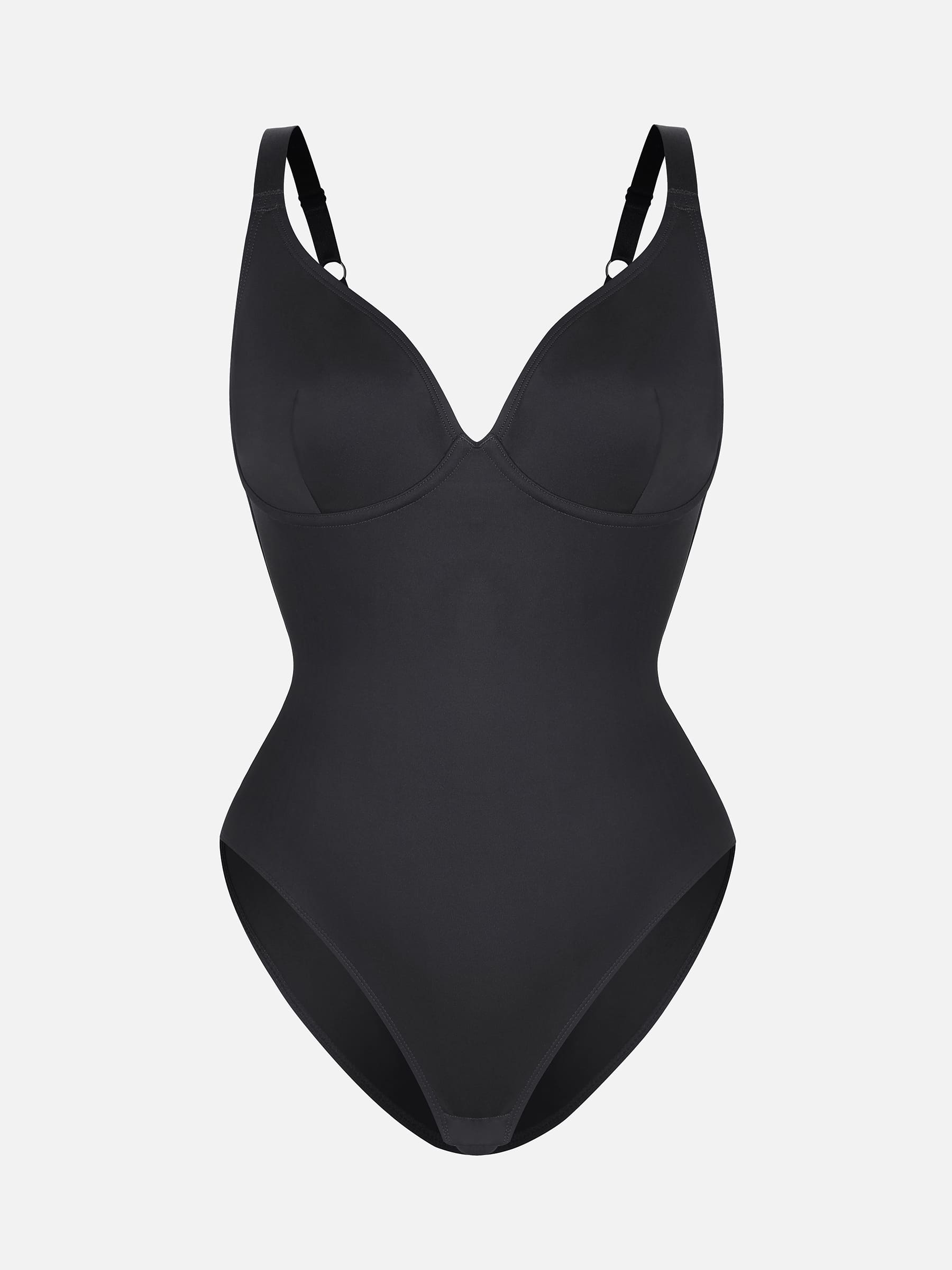 Neonwears V Neck Adjustable Straps Tummy Control  Bodysuit