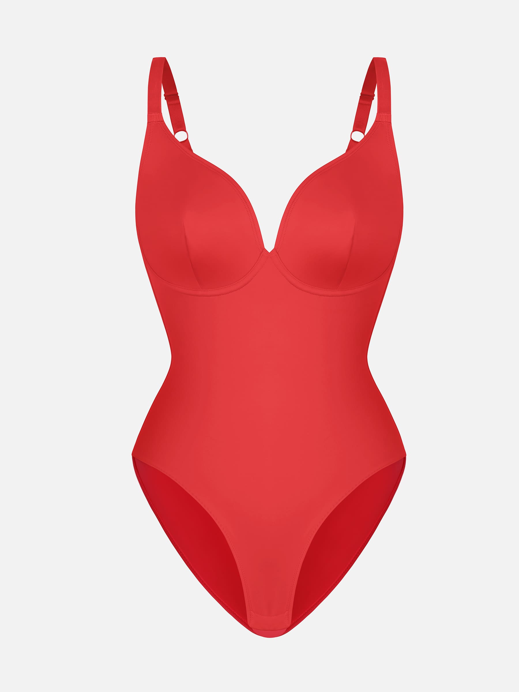 Neonwears V Neck Adjustable Straps Tummy Control  Bodysuit