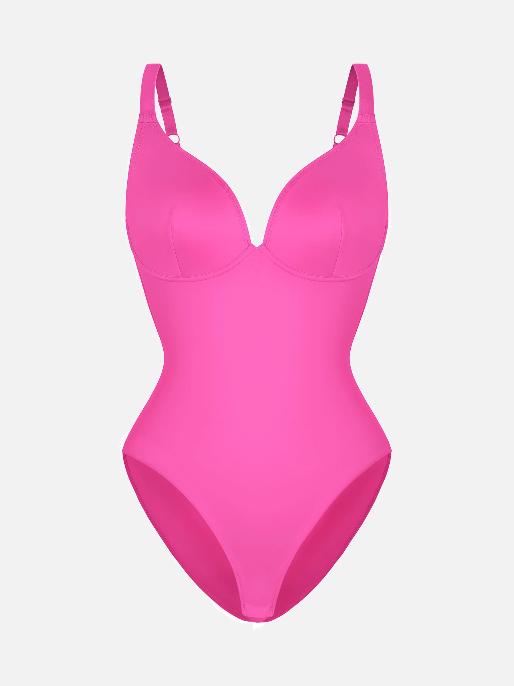 Neonwears V Neck Adjustable Straps Tummy Control  Bodysuit