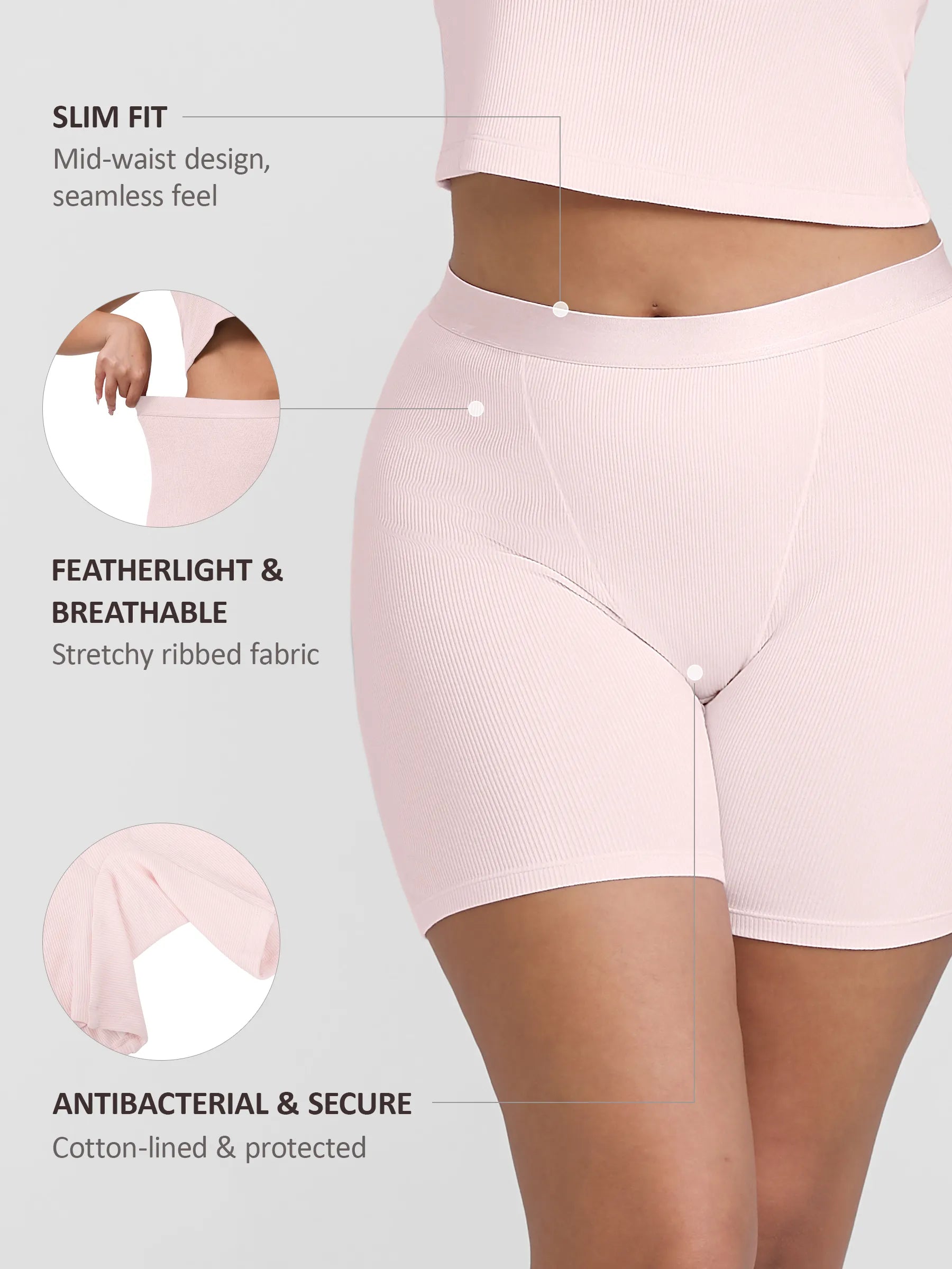 Neonwears Comfortable Stretchy Mid-Waist Boxer Shorts