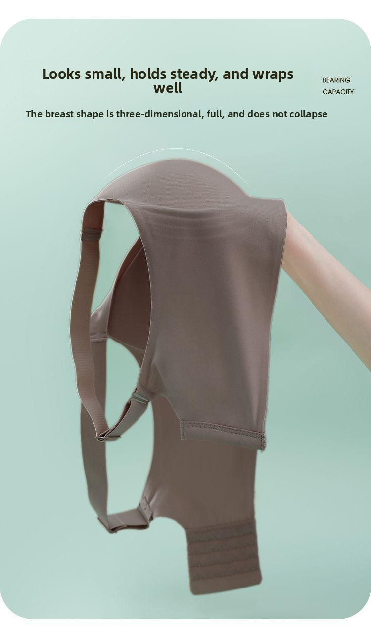 Jelly-like bra for women, seamless, wire-free, plus size, push-up, lift, supports side breast tissue, prevents sagging.