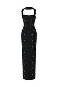 Nesya Sleeveless Pearl Bandage Maxi Dress