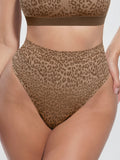 Neonwears Mid-Waisted Thong Tummy Control Leopard Panties