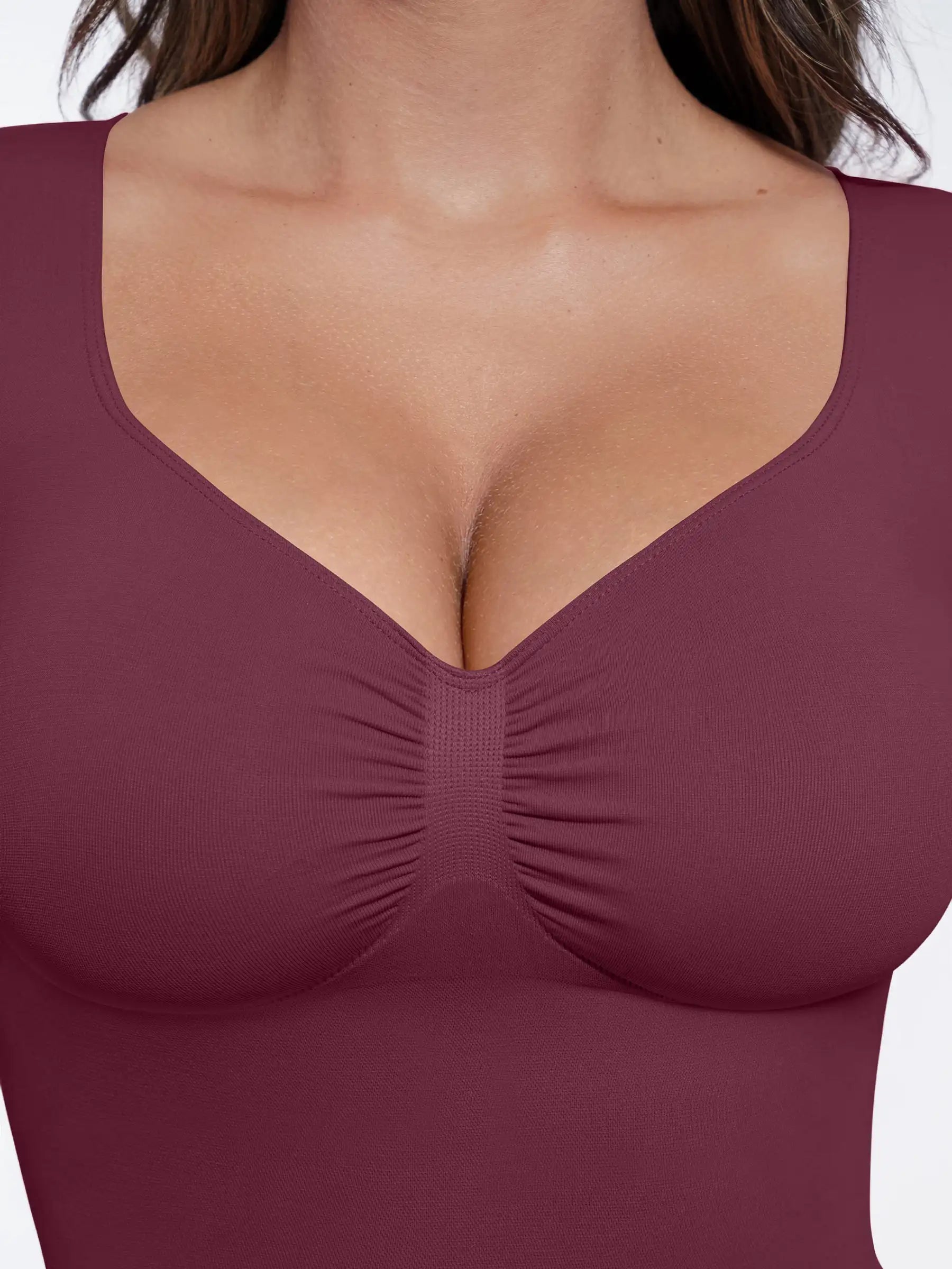 Neonwears Seamless Long Sleeve Tummy Control Thong Bodysuit