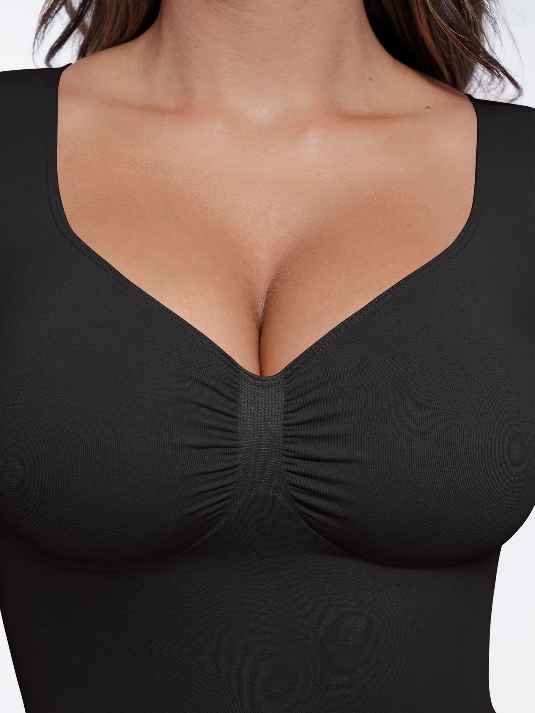 Neonwears Seamless Long Sleeve Tummy Control Thong Bodysuit