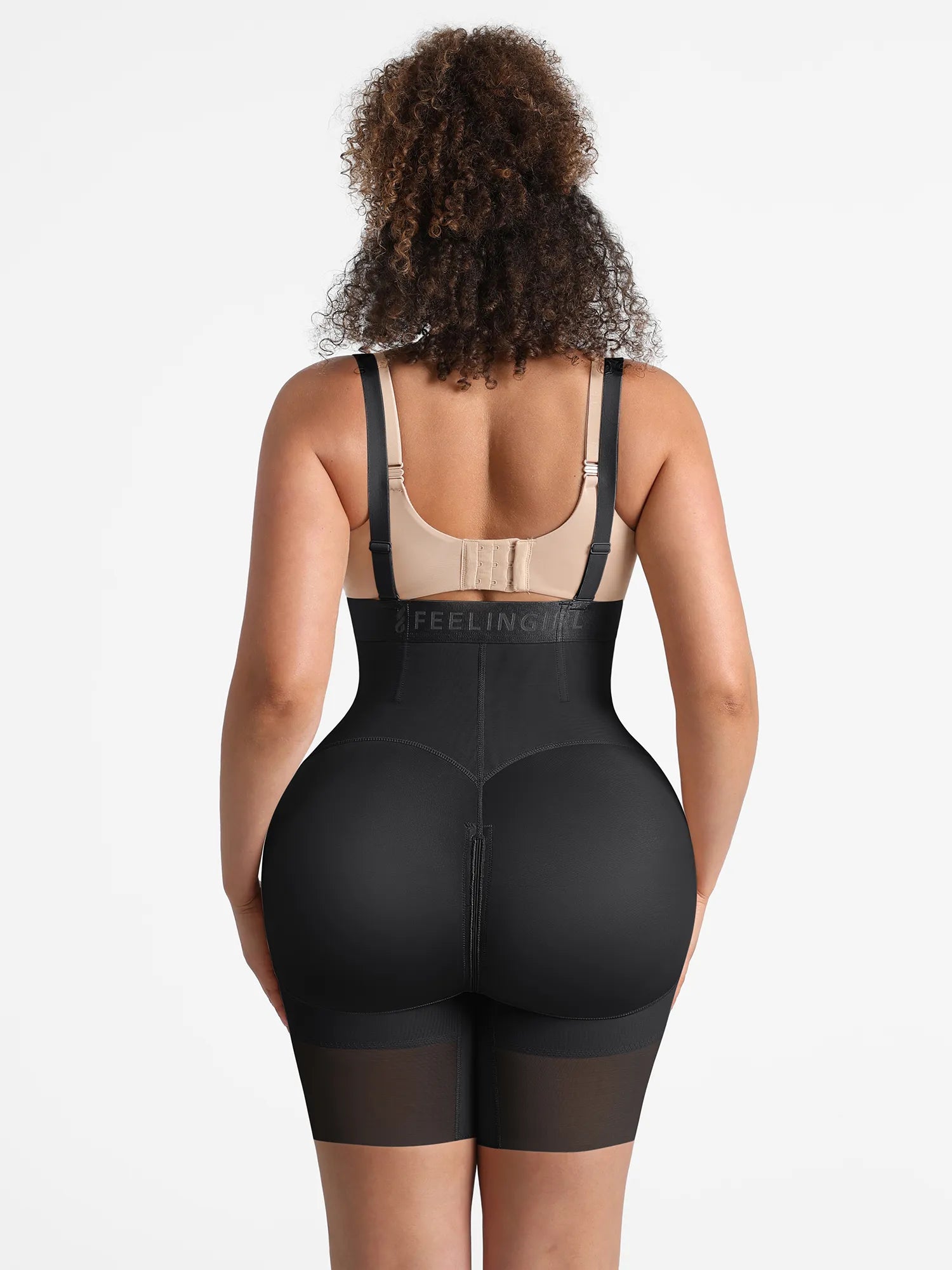 Neonwears Wide V-neck Belt High-Waist Shaping Shorts