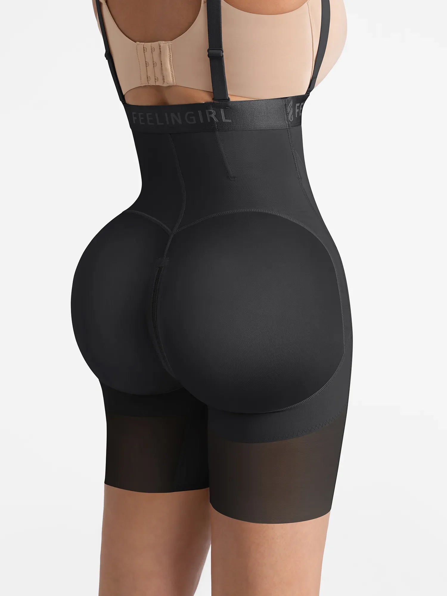 Neonwears Wide V-neck Belt High-Waist Shaping Shorts