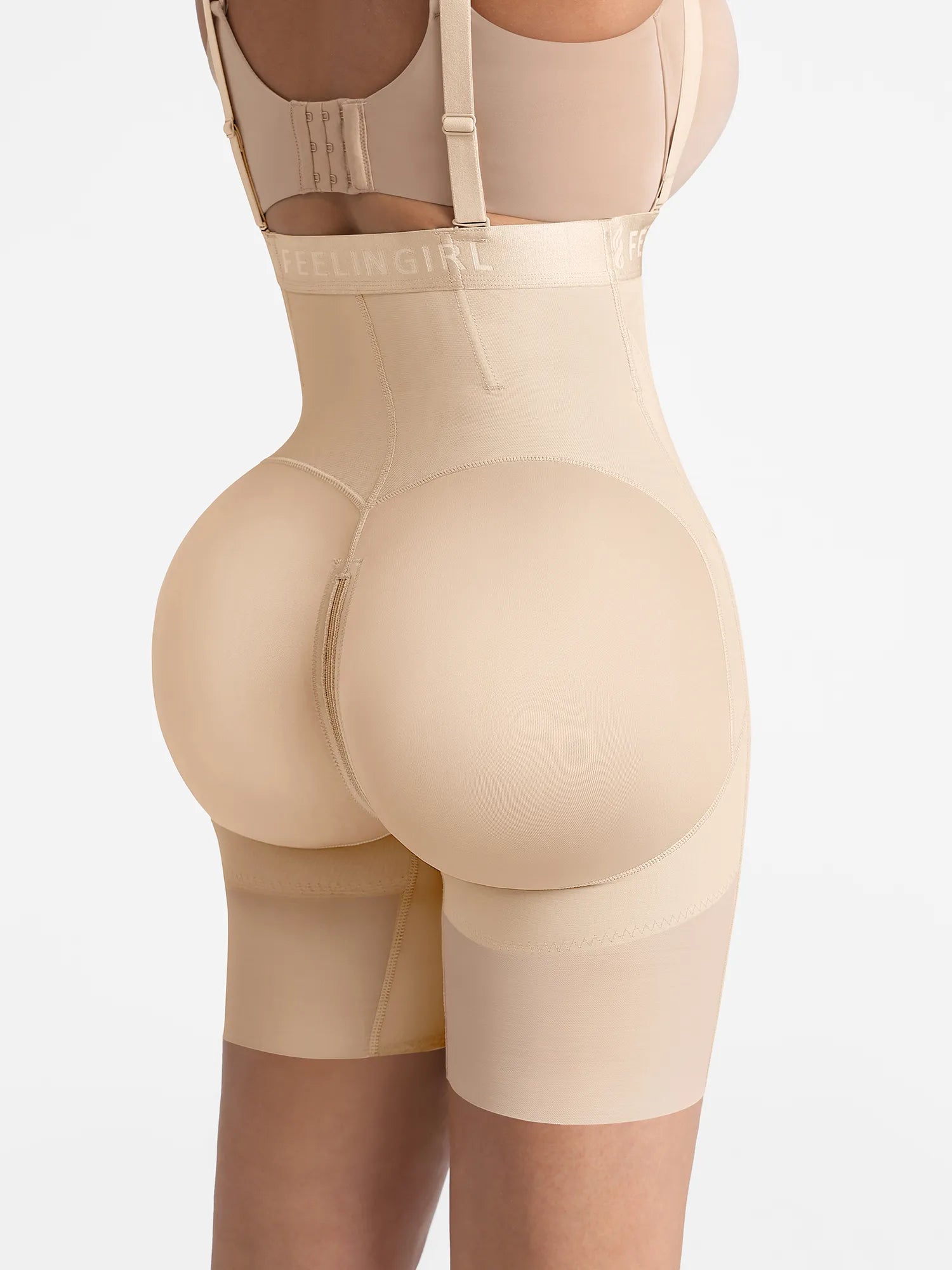Neonwears Wide V-neck Belt High-Waist Shaping Shorts