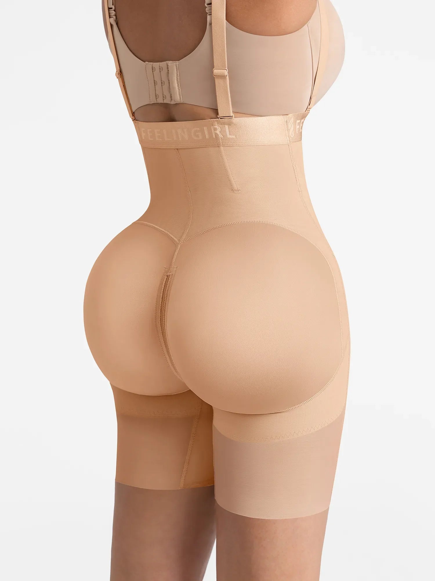 Neonwears Wide V-neck Belt High-Waist Shaping Shorts