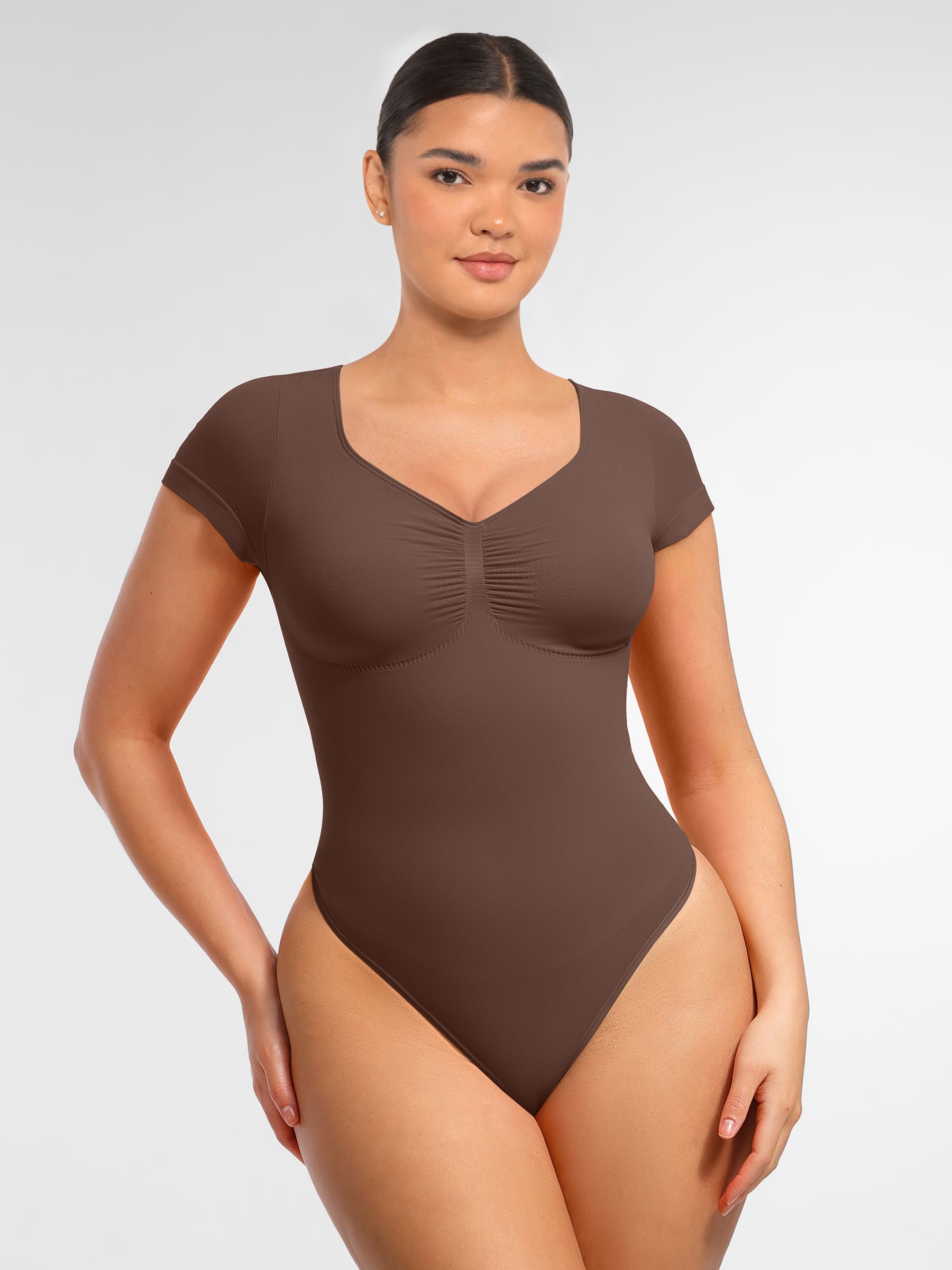 Neonwears Tummy Control Seamless Short-Sleeve Bodysuit