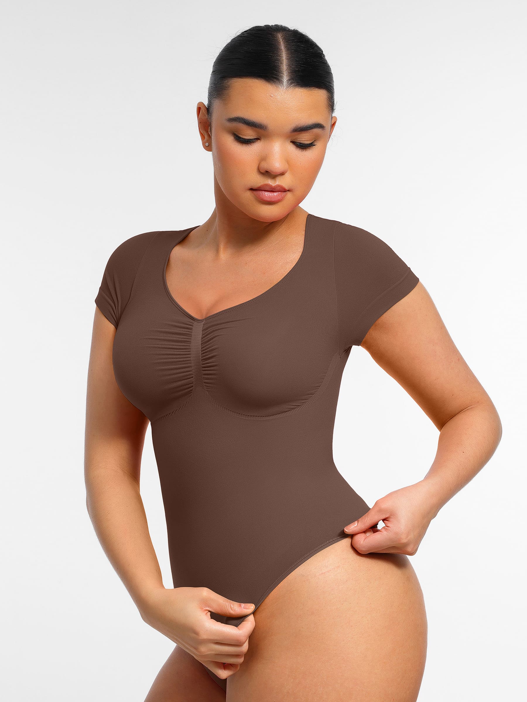 Neonwears Tummy Control Seamless Short-Sleeve Bodysuit