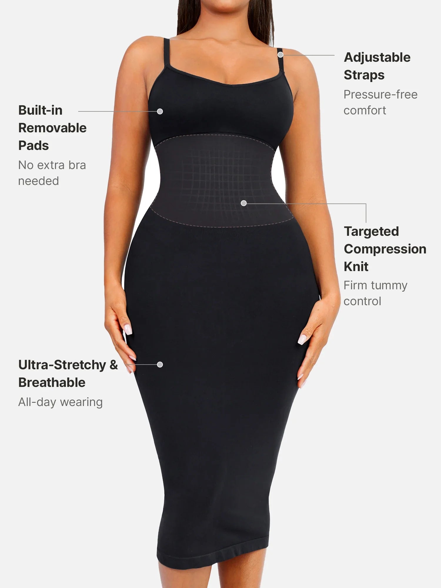 Neonwears Seamless Midi Body Shaper Dress