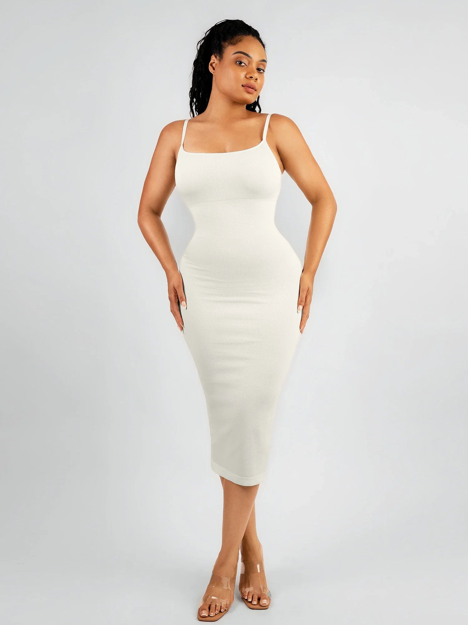 Neonwears Seamless Shaping Slip Dress with Built-In Bra and Adjustable Straps