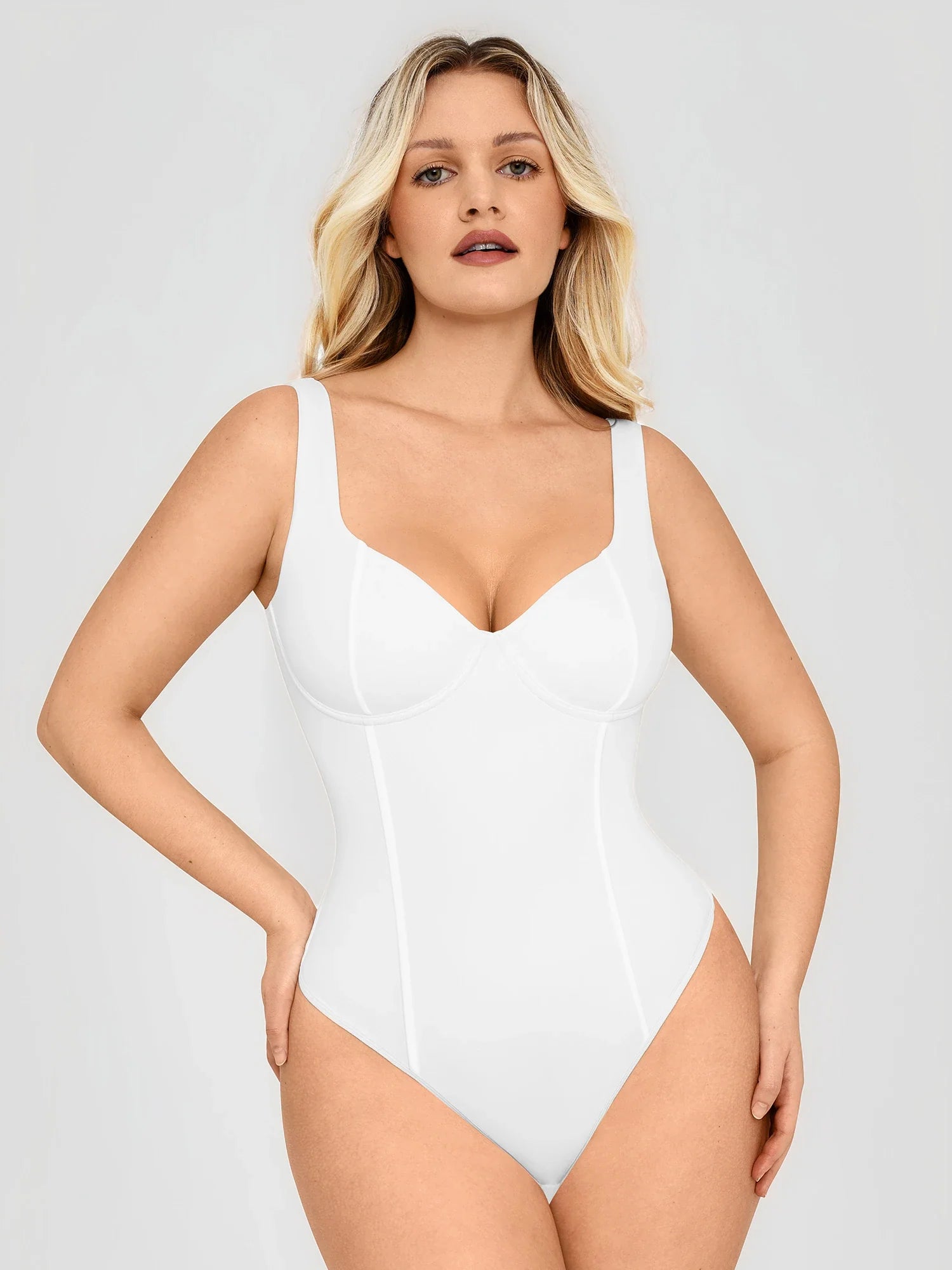 Neonwears Full Body Wide Strap V-Neck Bodysuit