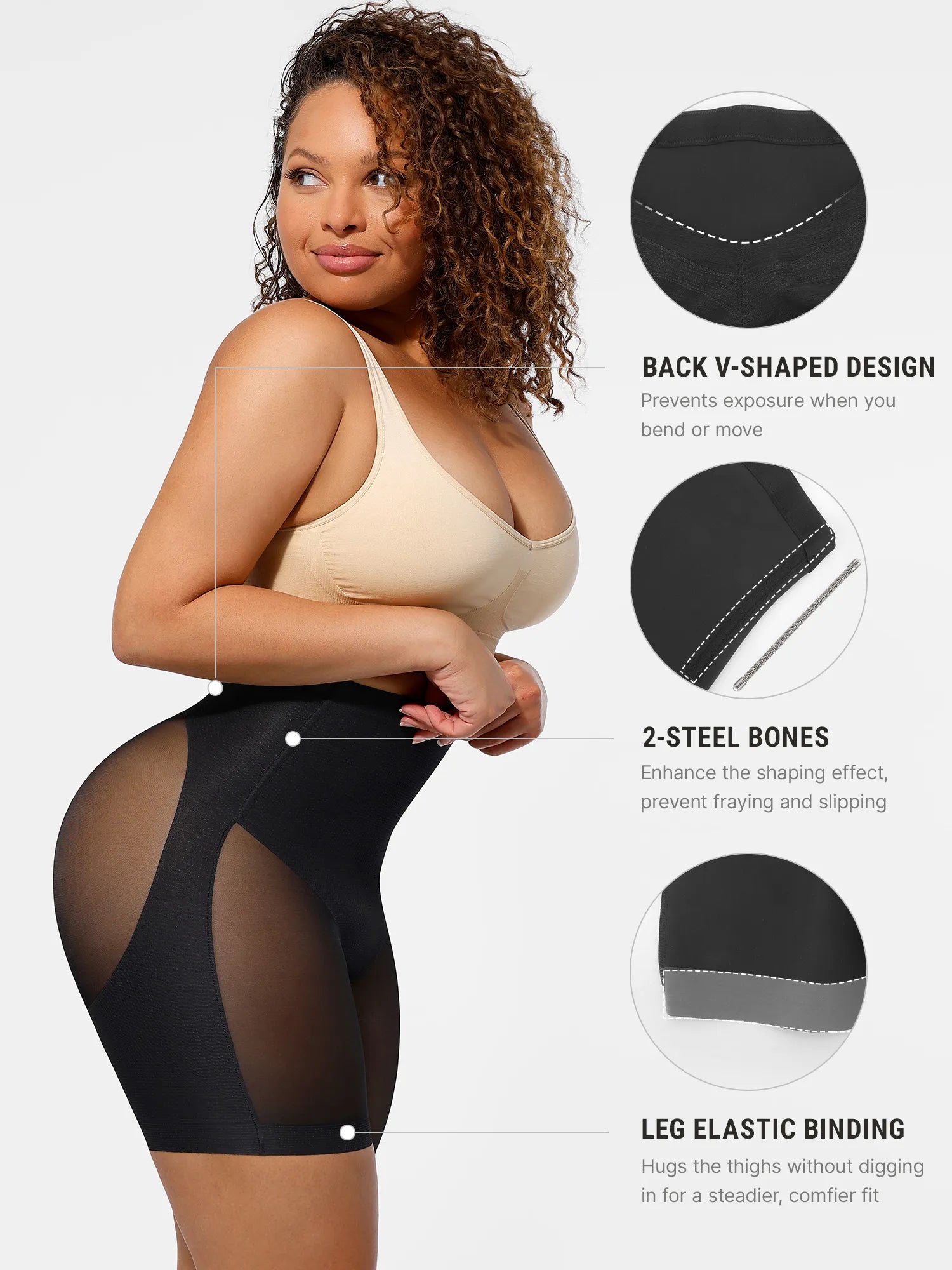 Neonwears Mesh Tummy Control Bodysuit & Shorts Set