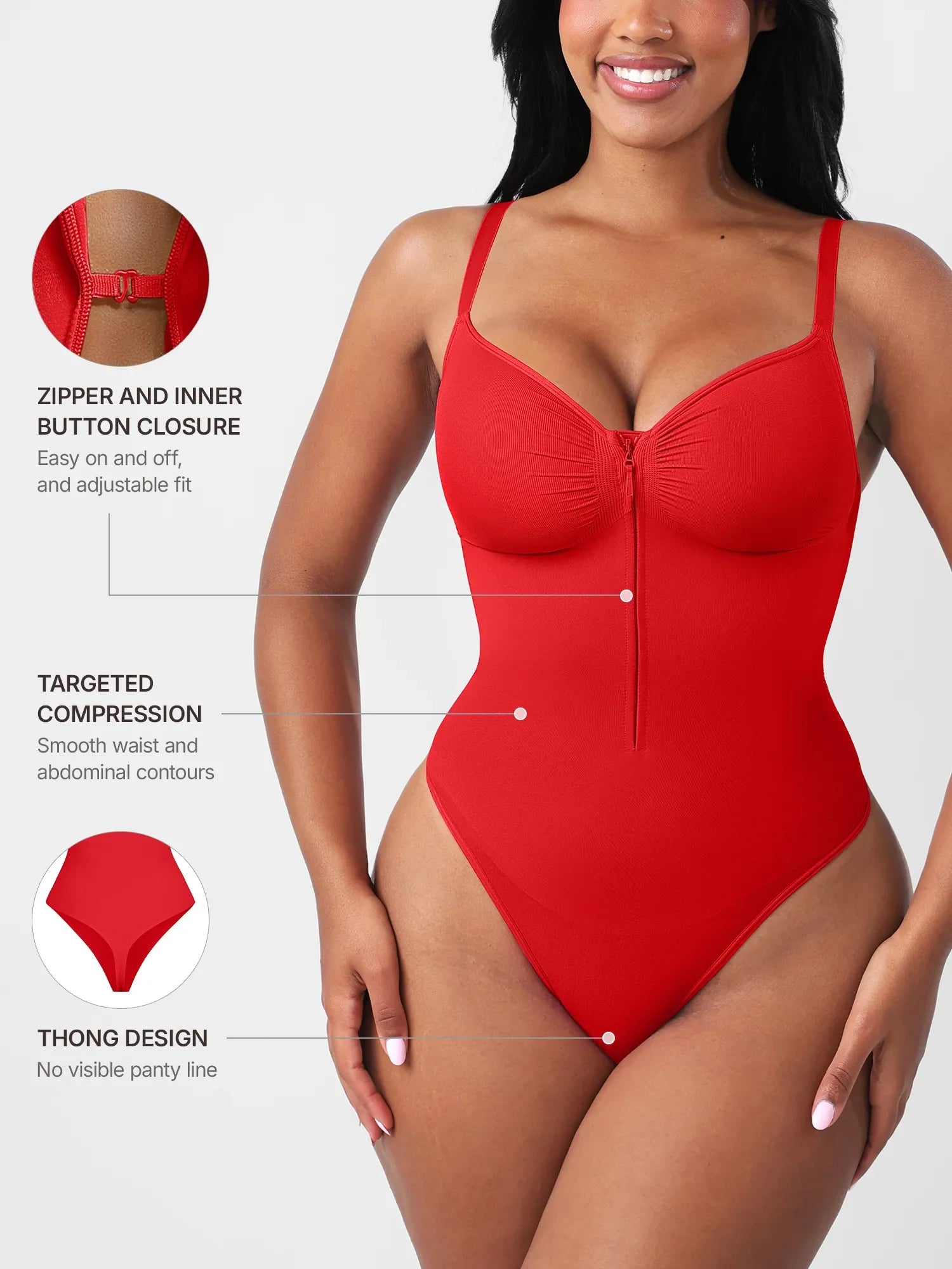 Neonwears Seamless Tummy Control Zipper Bodysuit