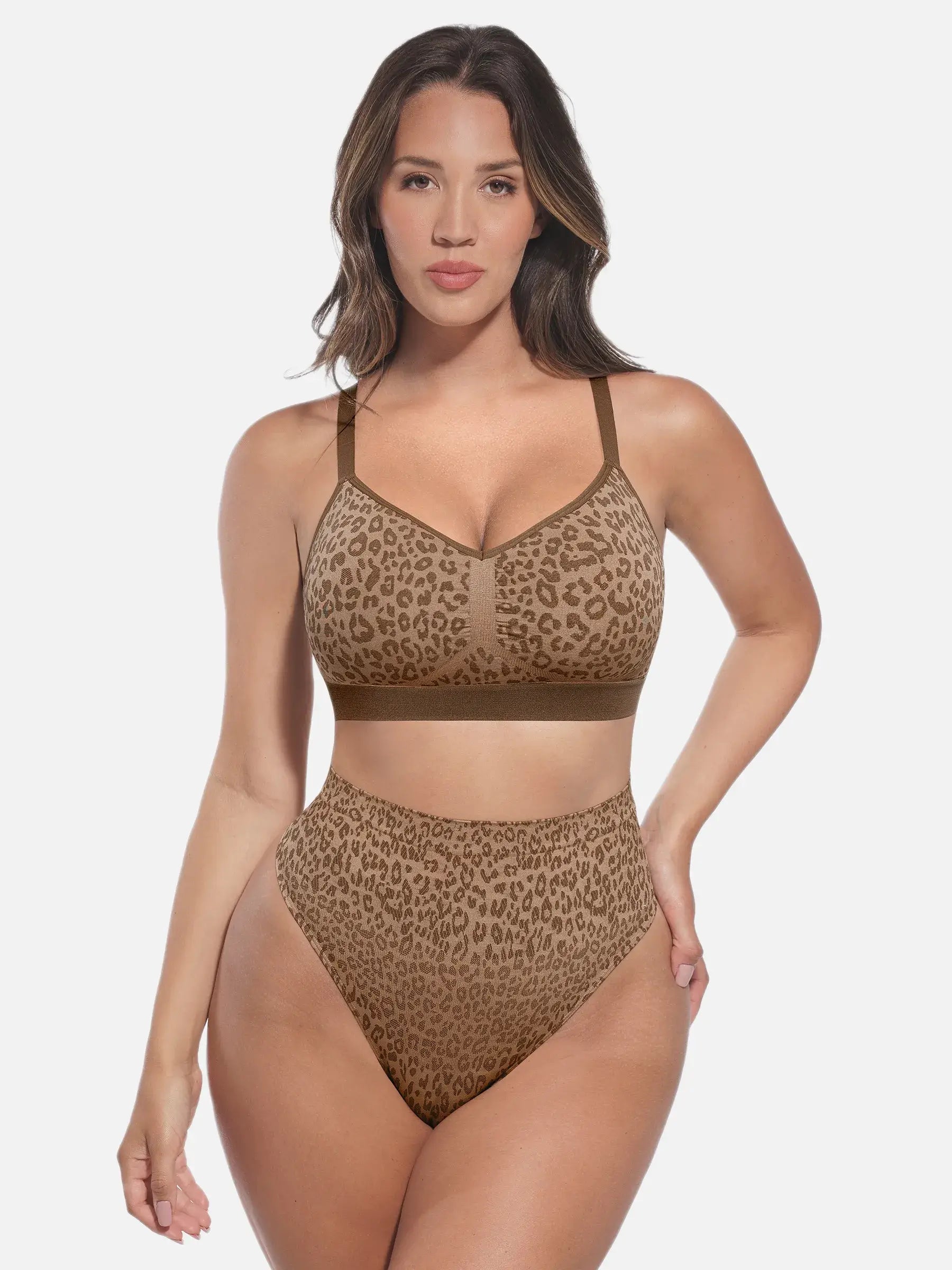 Neonwears Leopard Print Wireless Bra & Panty