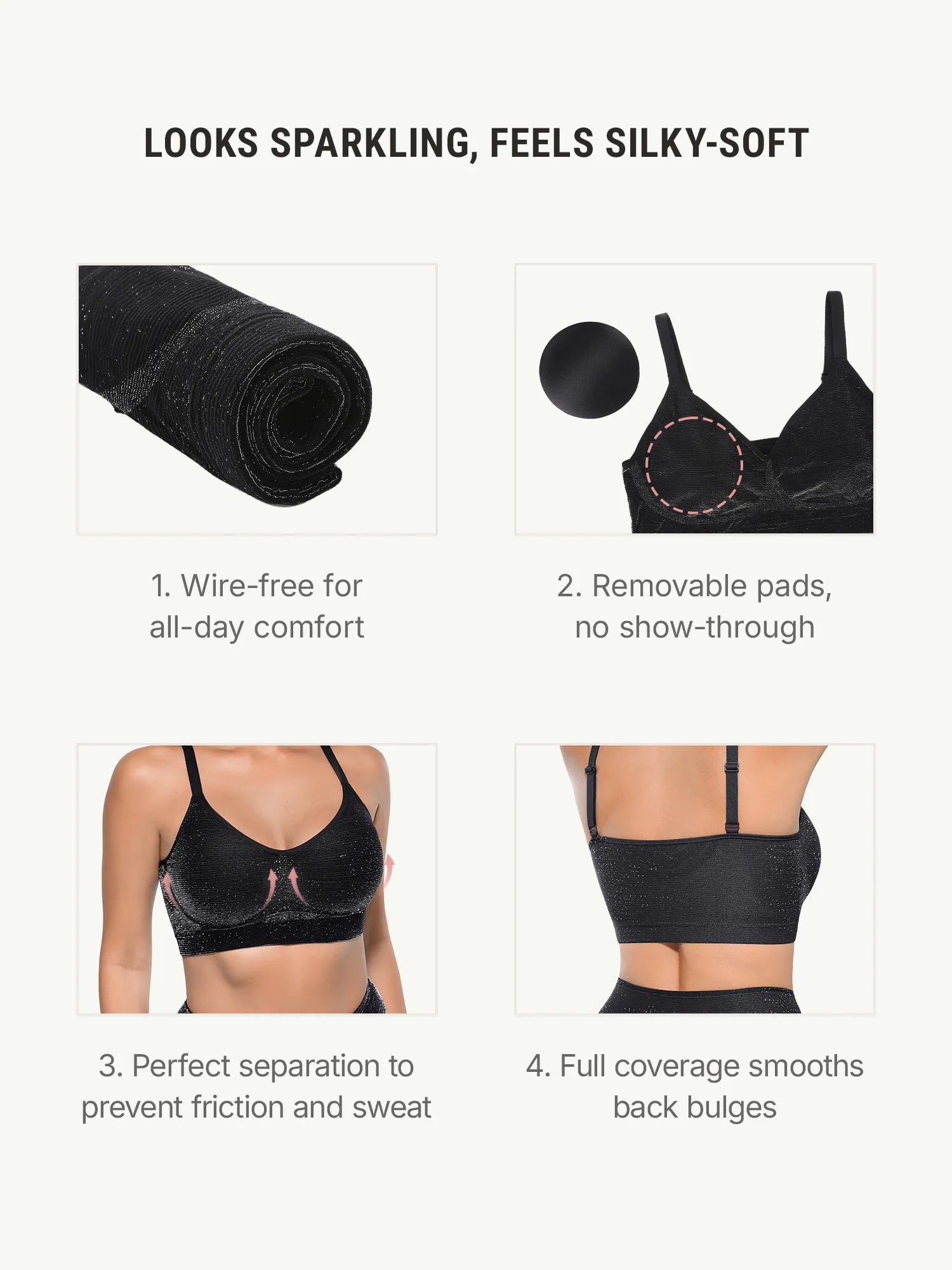 Neonwears Invisible Shimmer Wireless Comfort Bra & Panty
