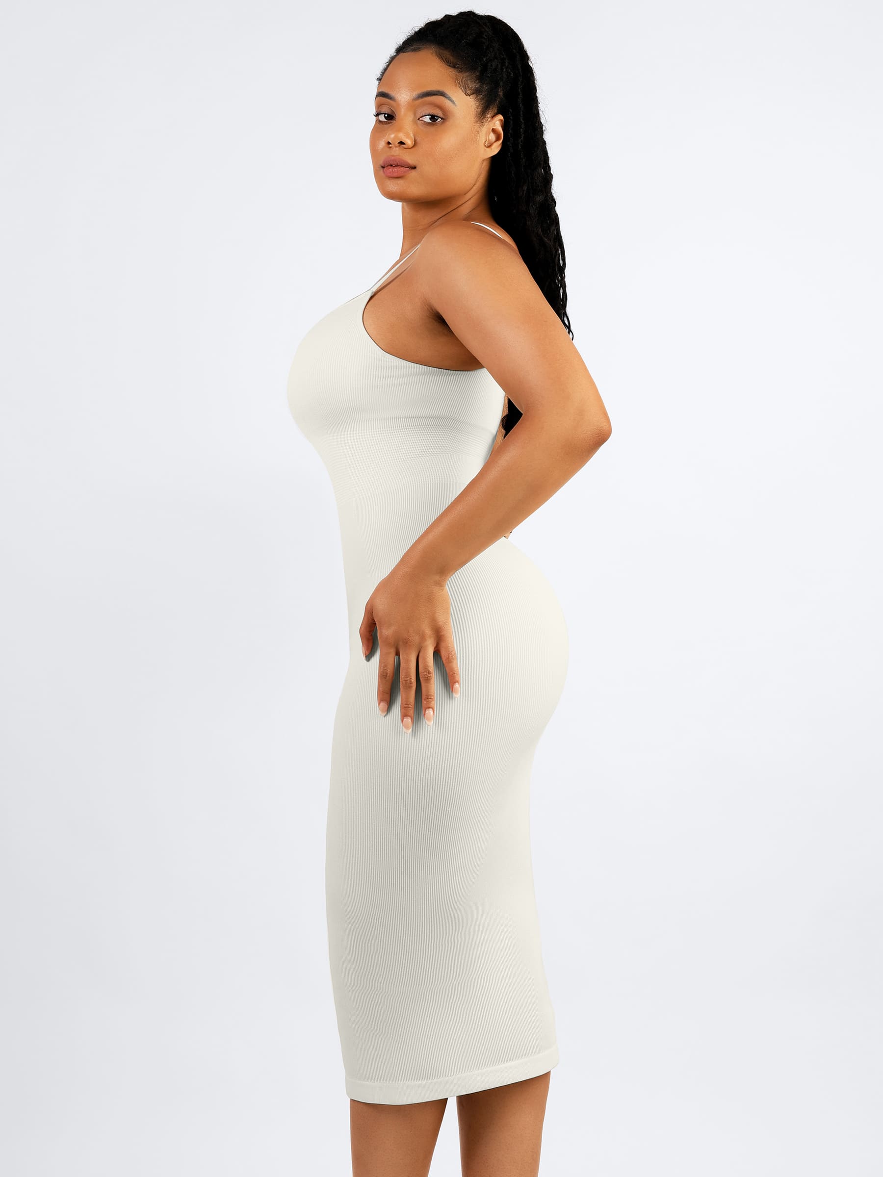 Neonwears Seamless Shaping Slip Dress with Built-In Bra and Adjustable Straps