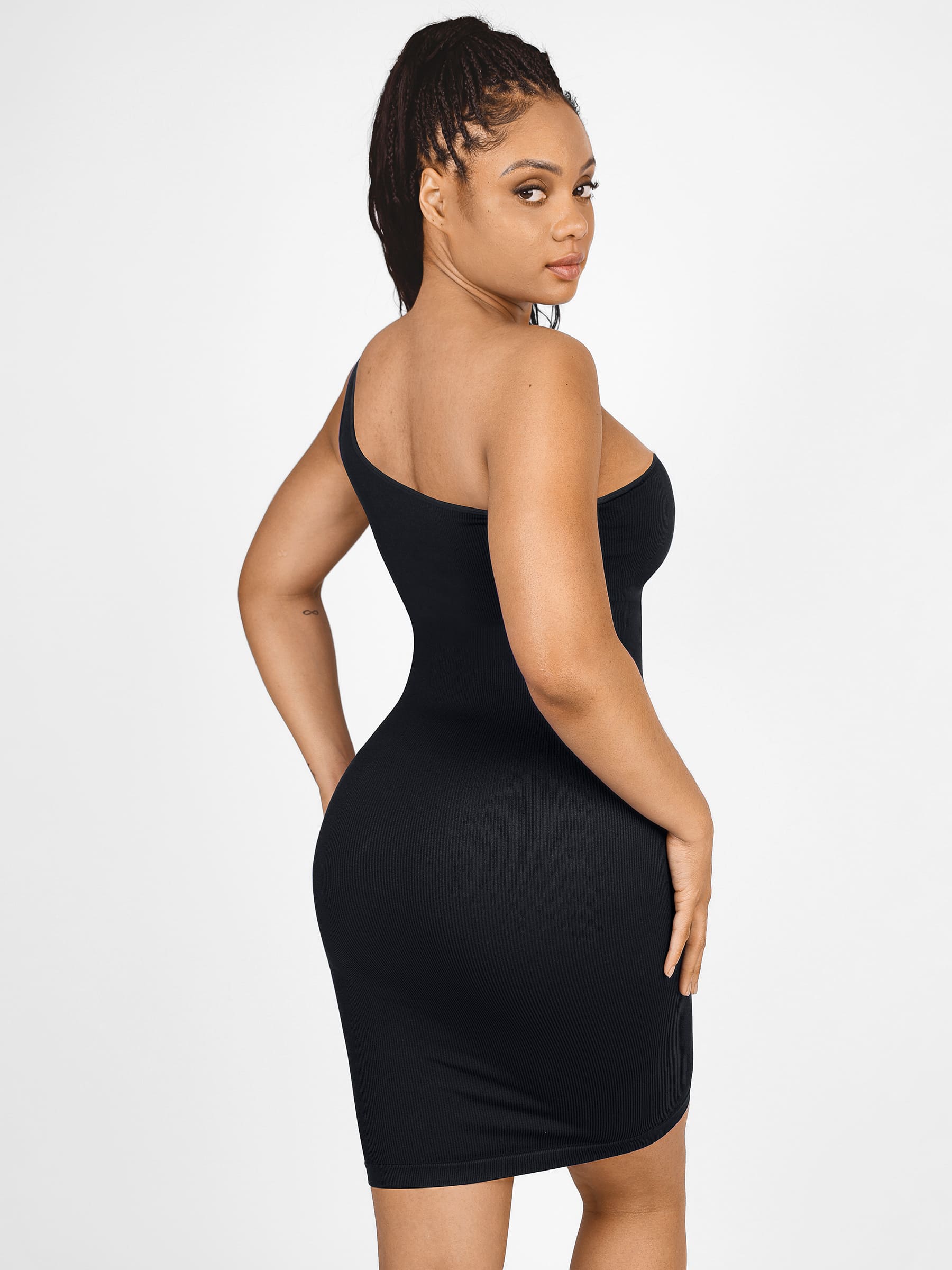 Neonwears One-Shoulder Shaper Dress with Built-In Bra