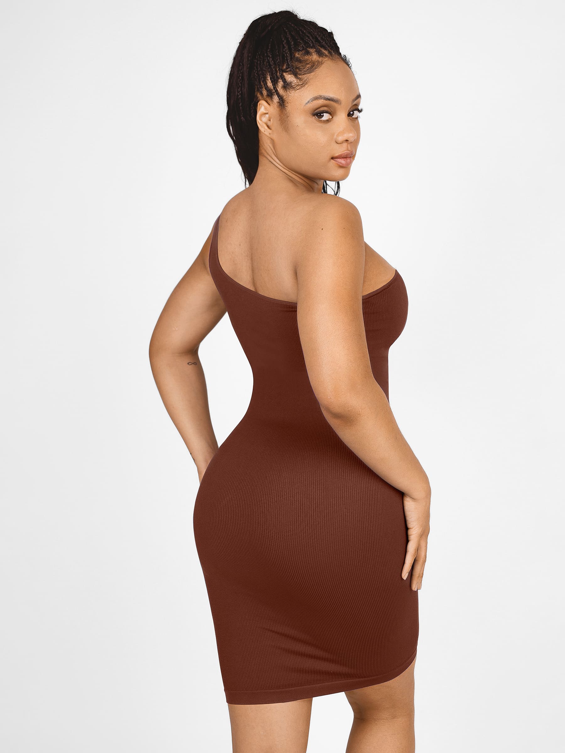 Neonwears One-Shoulder Shaper Dress with Built-In Bra