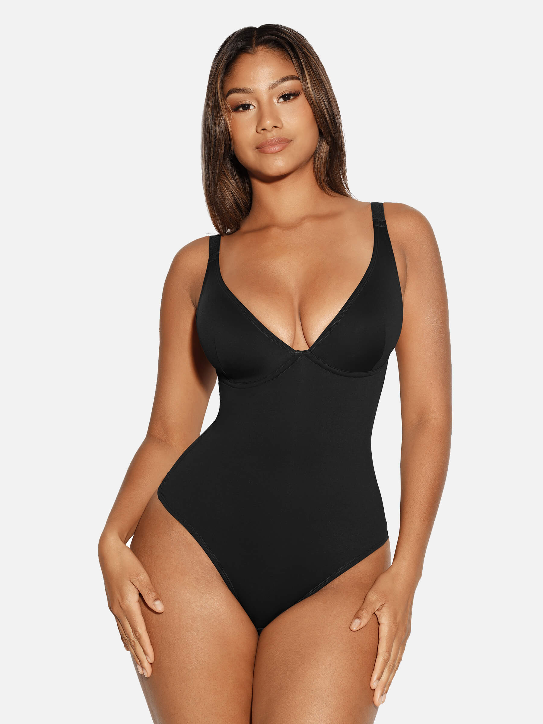 V-Neck Tummy Control Sculpt Bodysuit