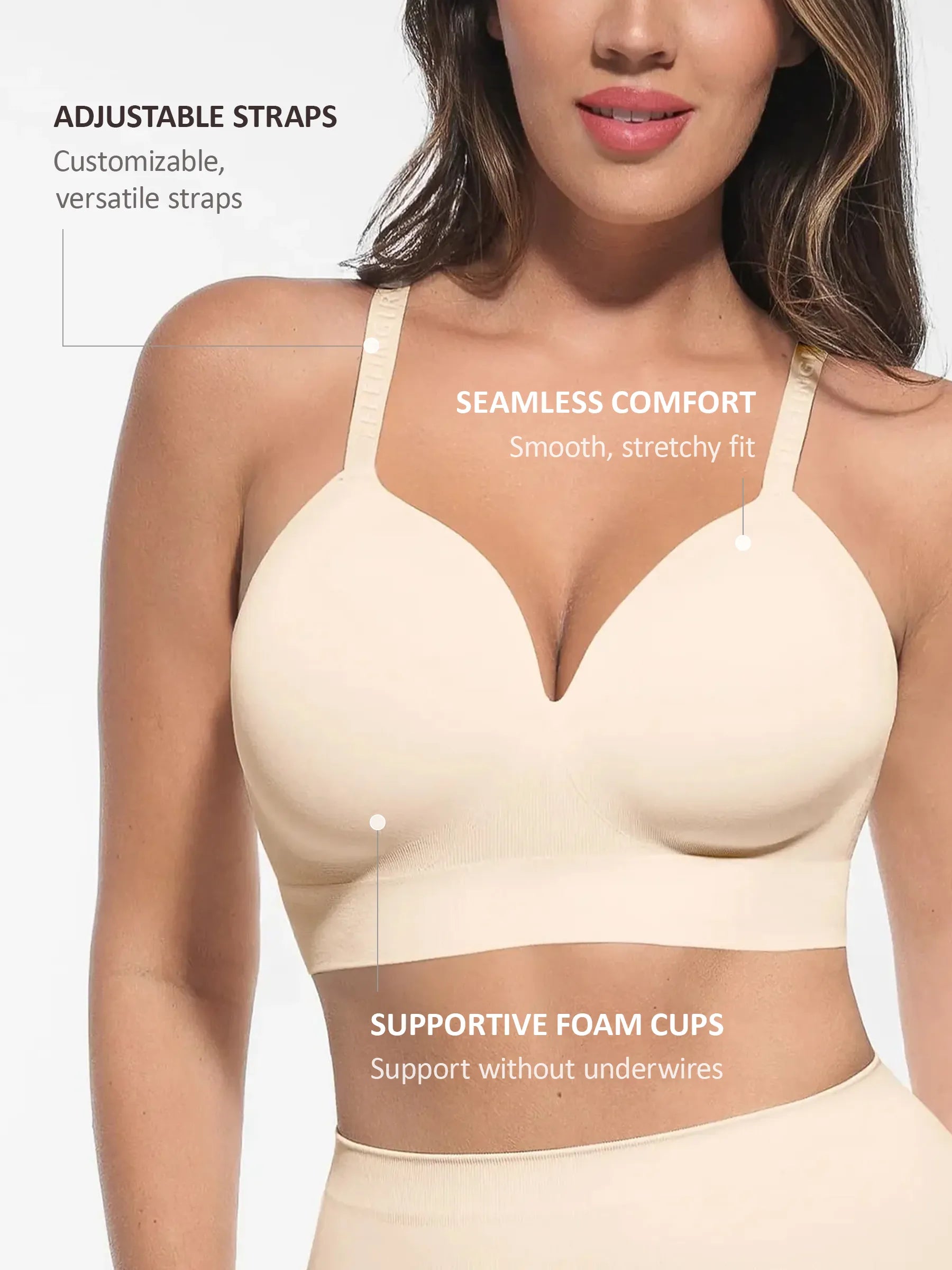 Neonwears Wireless Adjustable Push-Up Full Coverage Bra