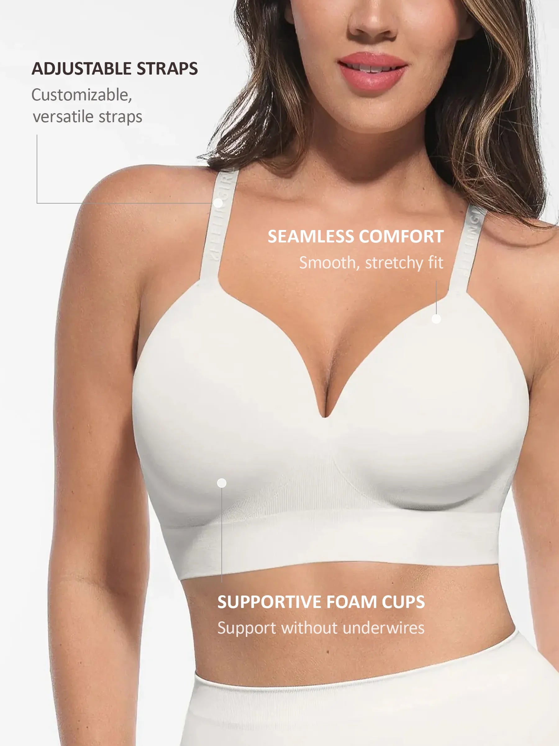 Neonwears Wireless Adjustable Push-Up Full Coverage Bra