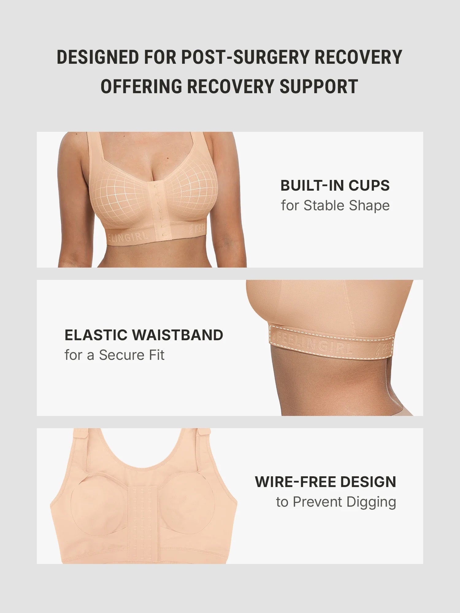 Neonwears FeelCare Recovery Soft Post-Surgery Support Bra