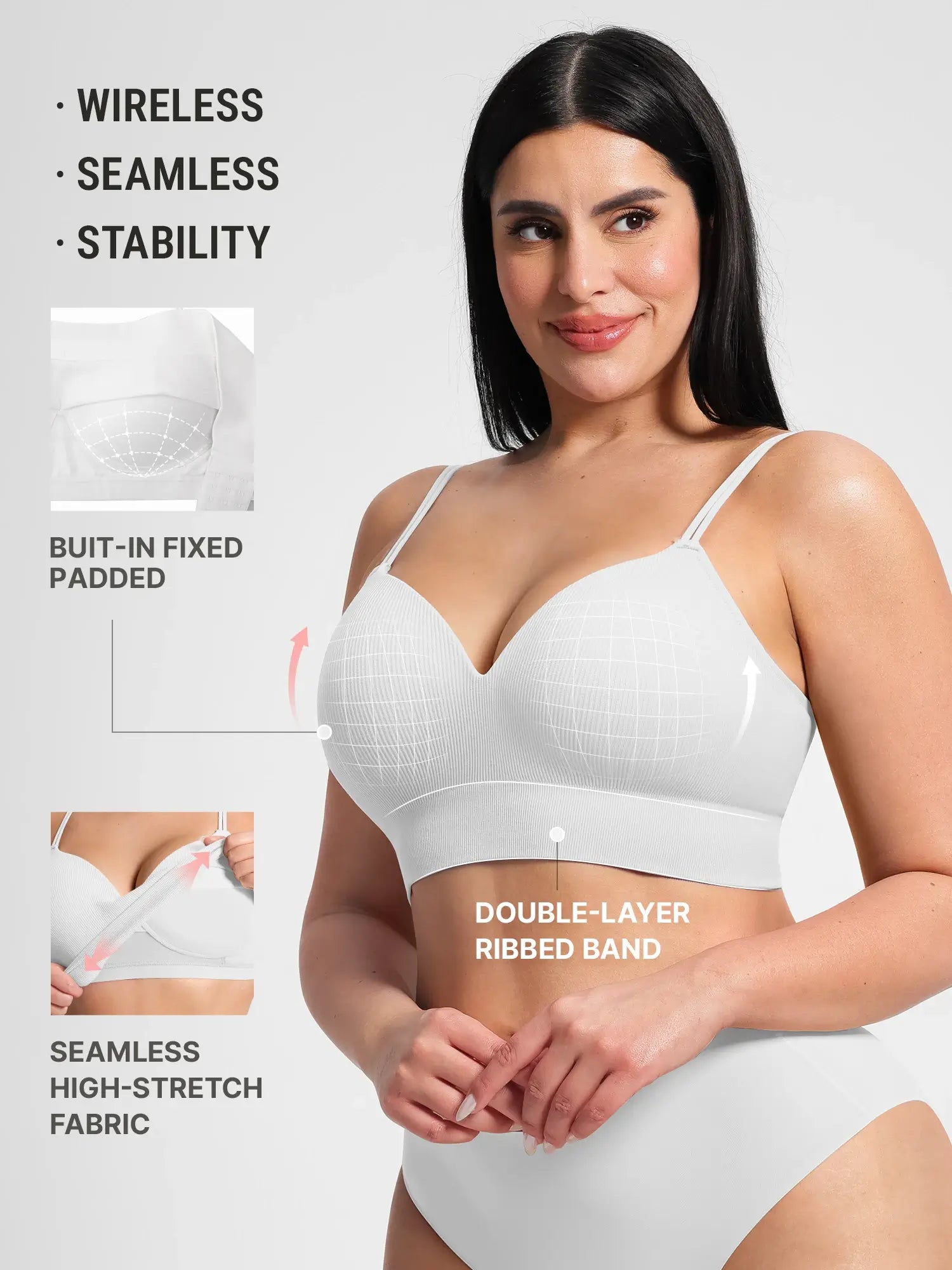 Neonwears Seamless Ribbed Wireless T-Shirt Bra