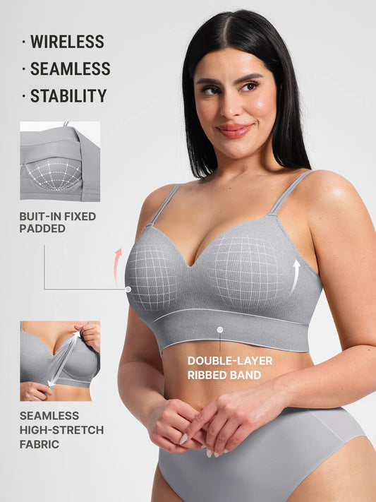 Neonwears Seamless Ribbed Wireless T-Shirt Bra