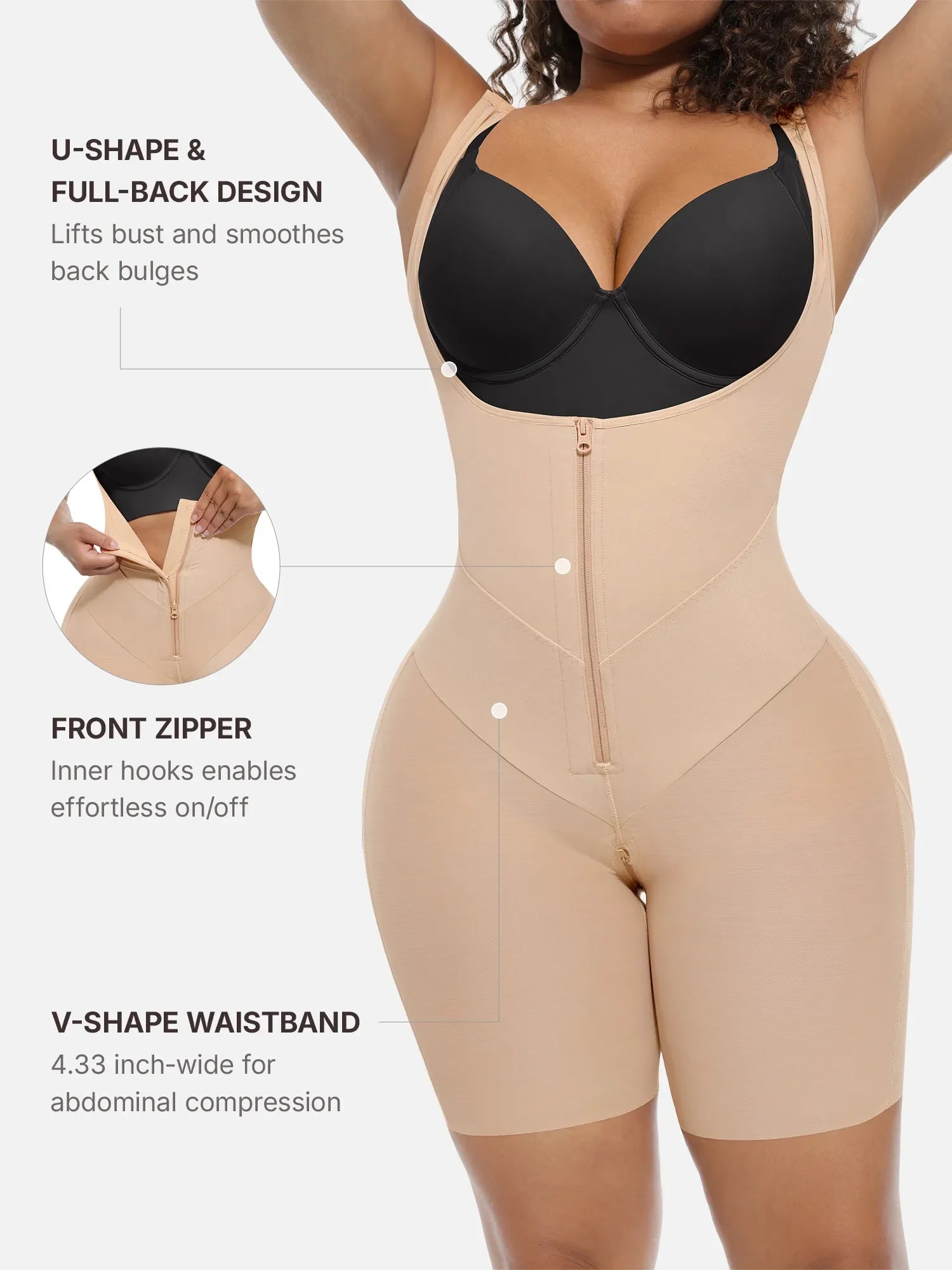 Neonwears Full-Coverage Chest Faja Tummy Control Butt Lift Bodysuit