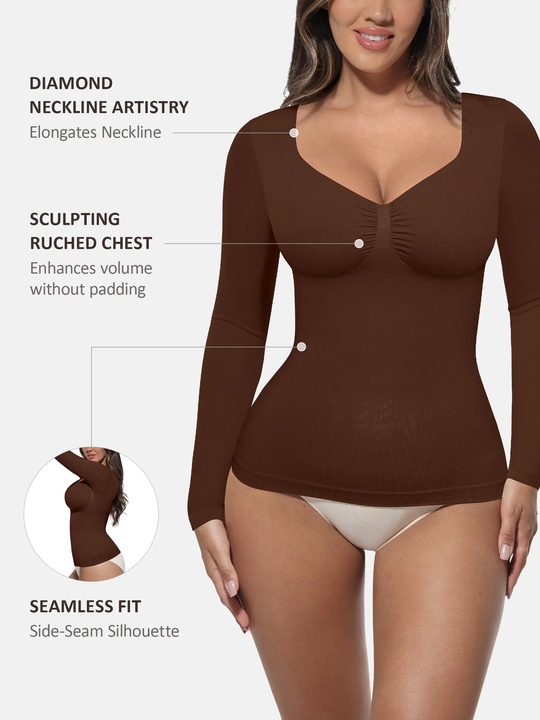 Neonwears Seamless Long-Sleeve Everyday Shaper Top