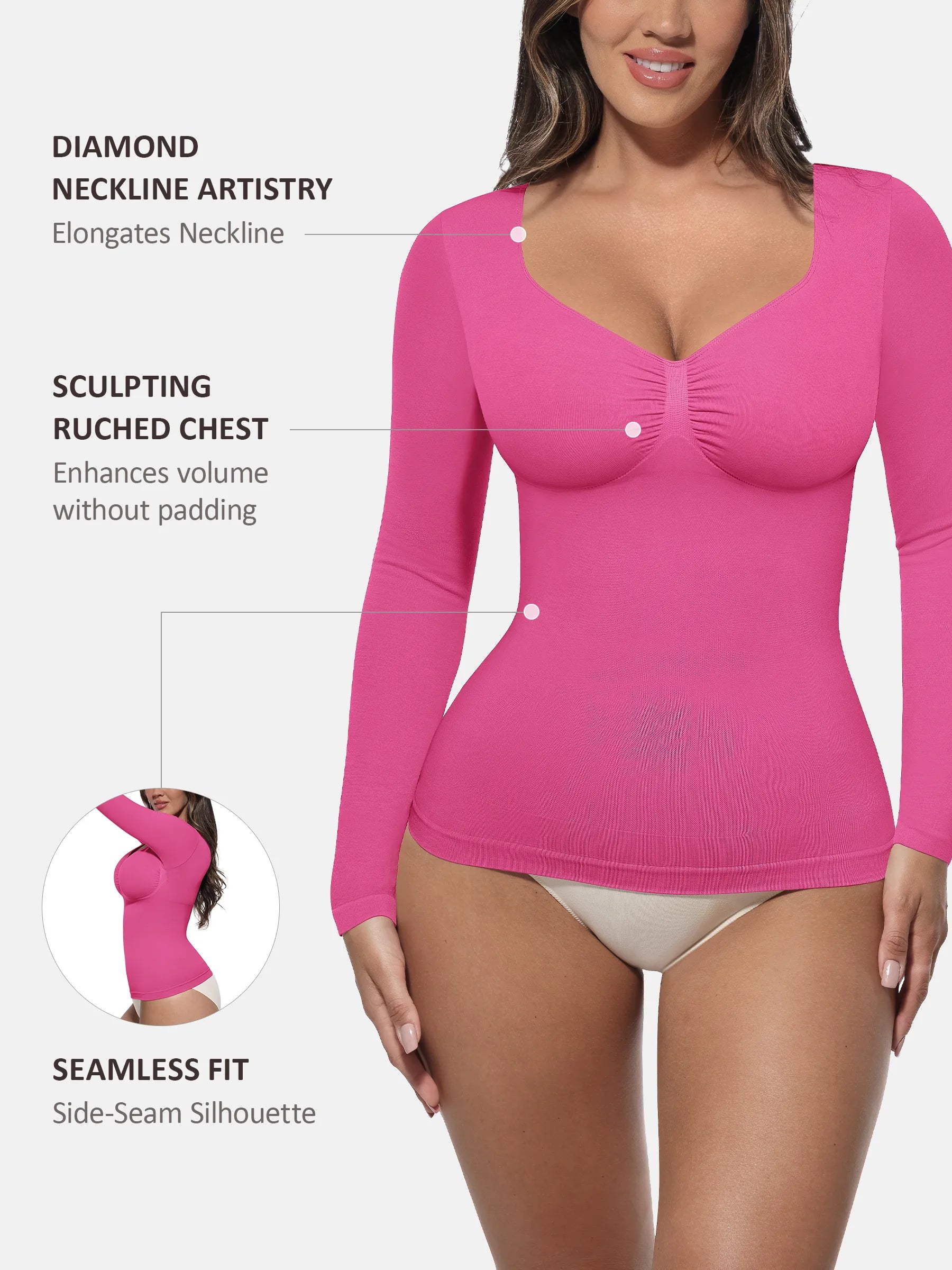 Neonwears Seamless Long-Sleeve Everyday Shaper Top