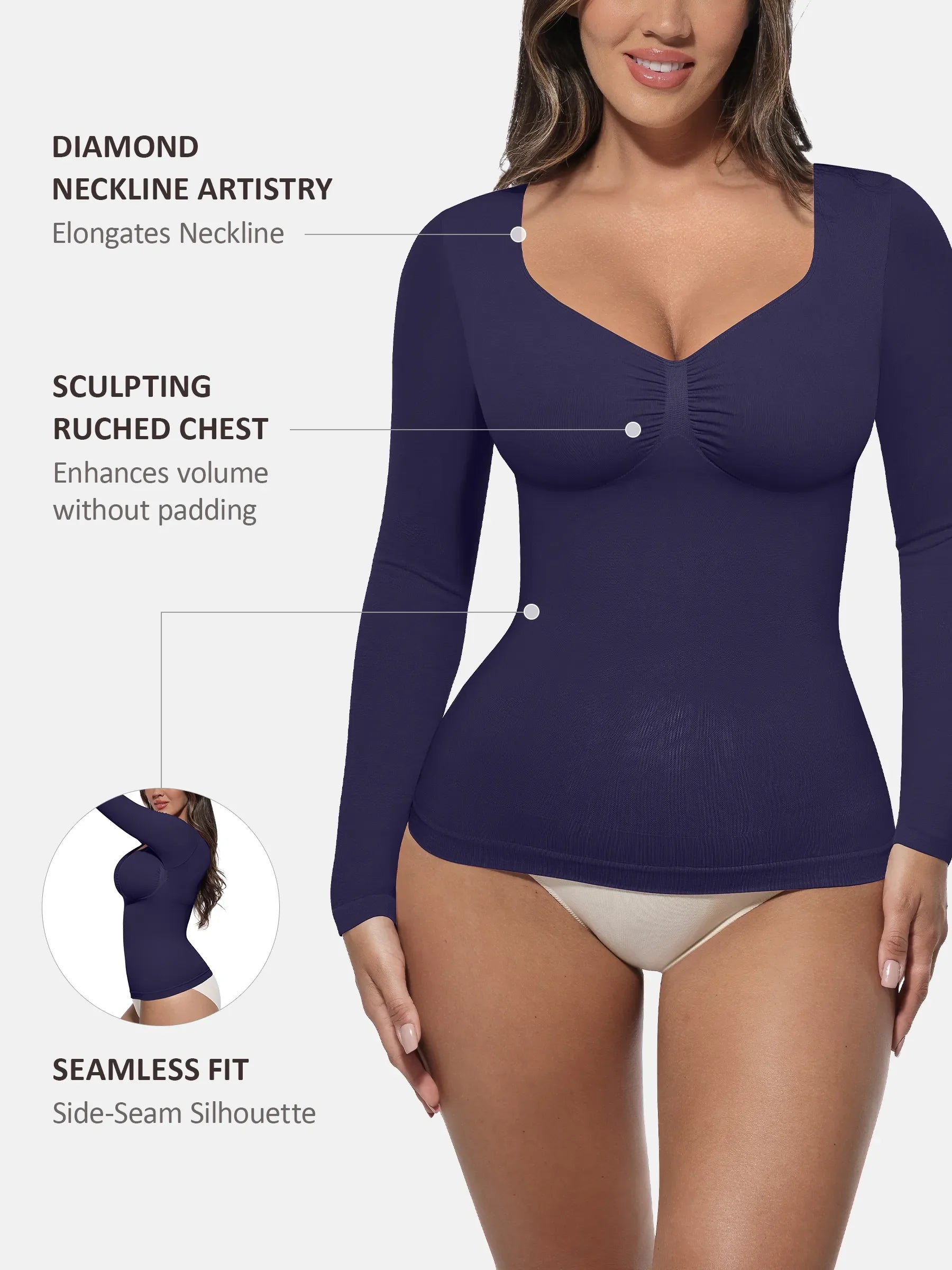 Neonwears Seamless Long-Sleeve Everyday Shaper Top